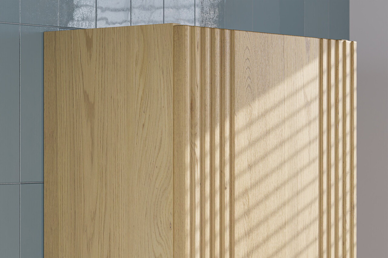 Set mobilier baie, Ovalia Cremona 120 cm, dulap inalt si masca cu lavoar, Comad, MDF/PAL, stejar - view 2