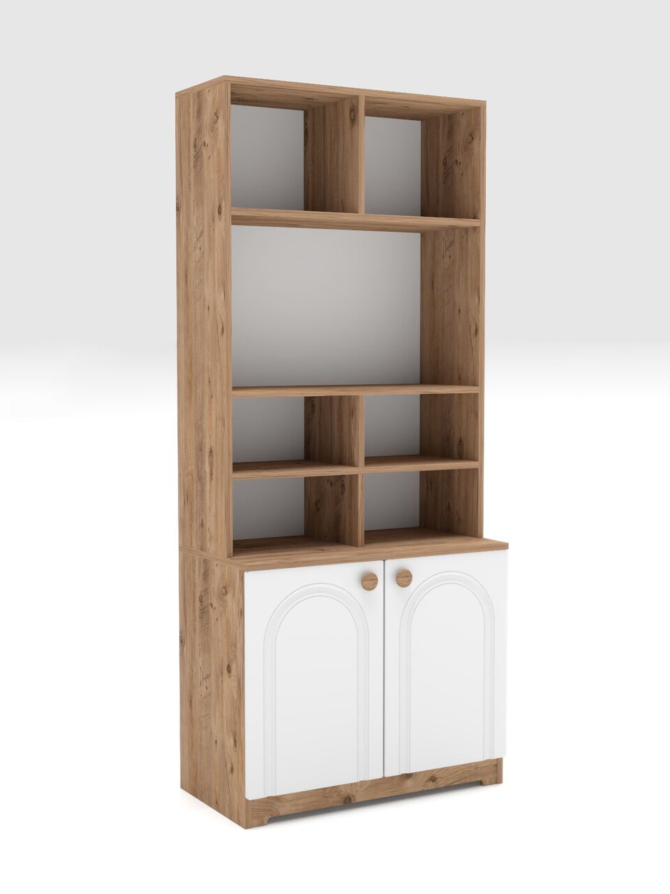 Dulap multifunctional, Hanah Home, Lunora, 78x185x42 cm, PAL, Pin Atlantic / Alb - view 6