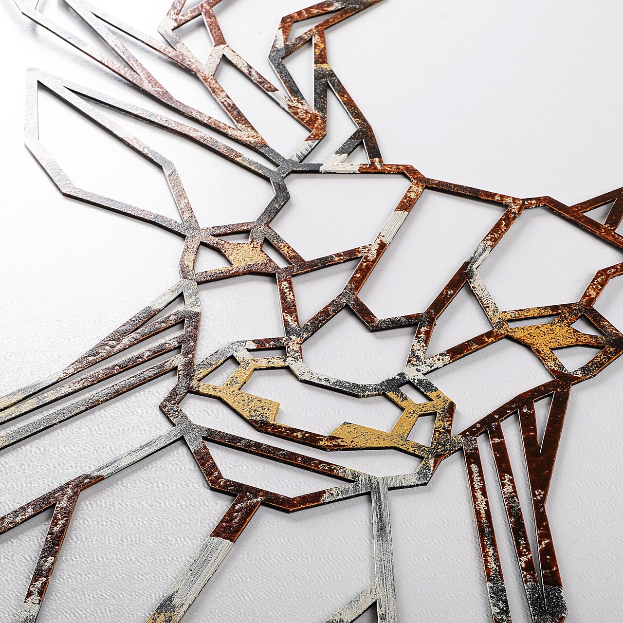 Decoratiune de perete, Deer, Width: 60 cm  Height: 65 cm, Multicolor - imagine 5