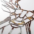 Decoratiune de perete, Deer, Metal, Latime: 60 cm / Inaltime: 65 cm, Multicolor