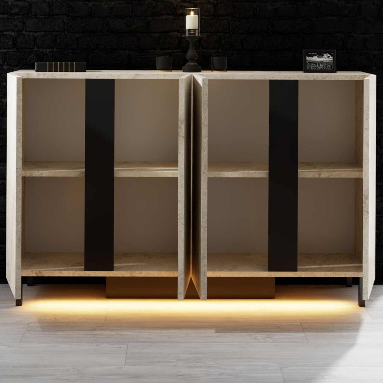 Consola, Hanah Home, Paris, 127x80x32 cm, Travertin - imagine 3