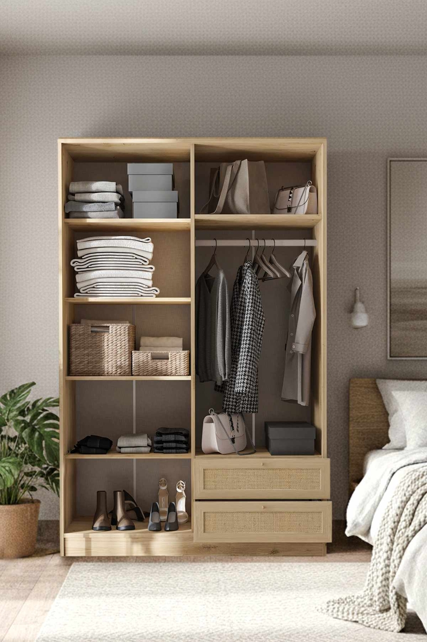 Dulap pentru haine, Hanah Home, Baru 210, 137x210x52 cm, Bej - view 2