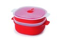 Recipient dublu pentru gatit la aburi in cuptorul cu microunde, Snips Steamer, 4 L, polipropilena, rosu