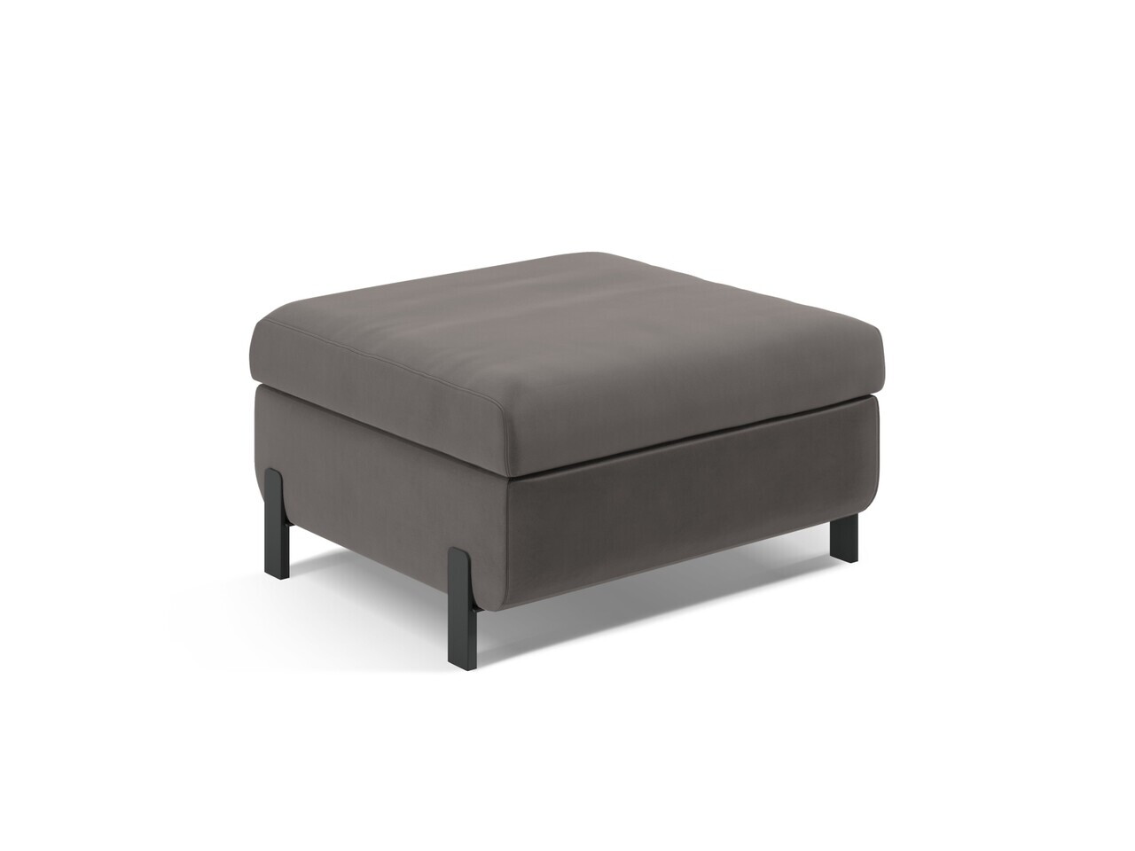 Taburet cu spatiu de depozitare, Gloria, Micadoni Home, 92x76x51 cm, catifea, gri