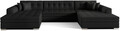 Coltar extensibil 5 locuri, ELTAP, Vento, 359x165x87 cm, lemn/poliester, negru