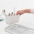 Scurgator vase cu suport tacamuri, Brabantia, SinkSide, 20x46.3x12.5 cm, aluminiu, gri deschis