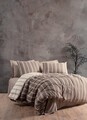 Lenjerie de pat dubla, Jamira - Brown, Cotton Box, 85% bumbac / 15% poliester