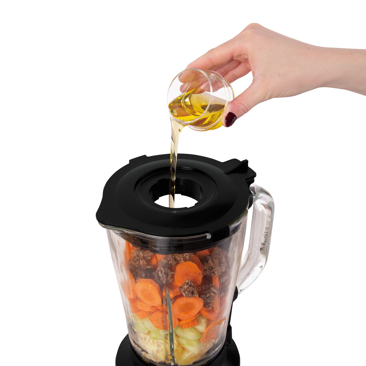 Blender de masa Berlinger Haus, Carbon Pro, 1000W, 1.5 L, inox/sticla/plastic, gri inchis/transparent - imagine 2