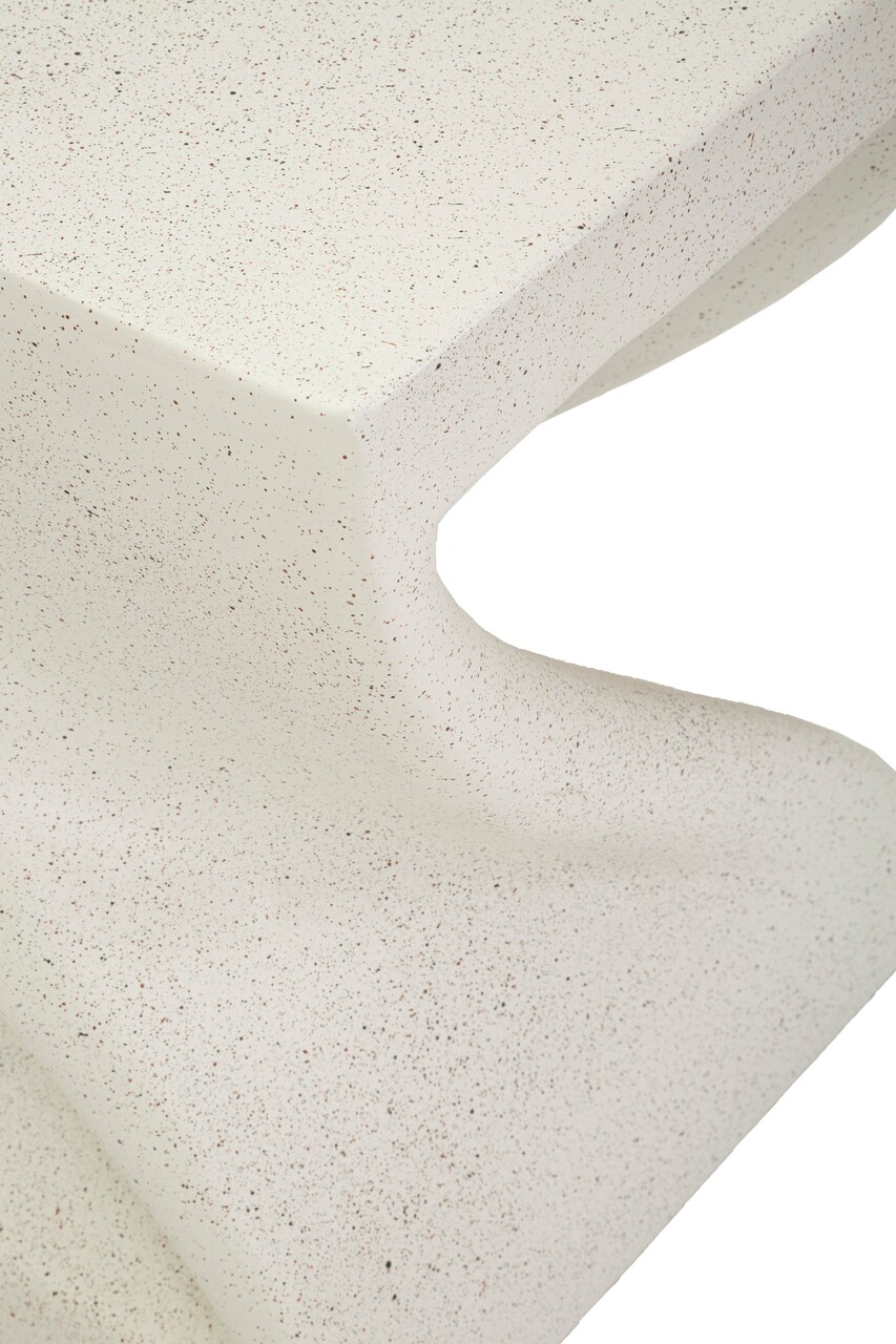 Masuta de cafea, Mauro Ferretti, Z Shape, 34x34x45 cm, utilizare interior / exterior,  oxid de magneziu, crem - view 4