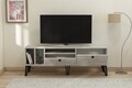 Comoda TV, Coraline, Aris, 150x53x35 cm, PAL, Gri/Alb