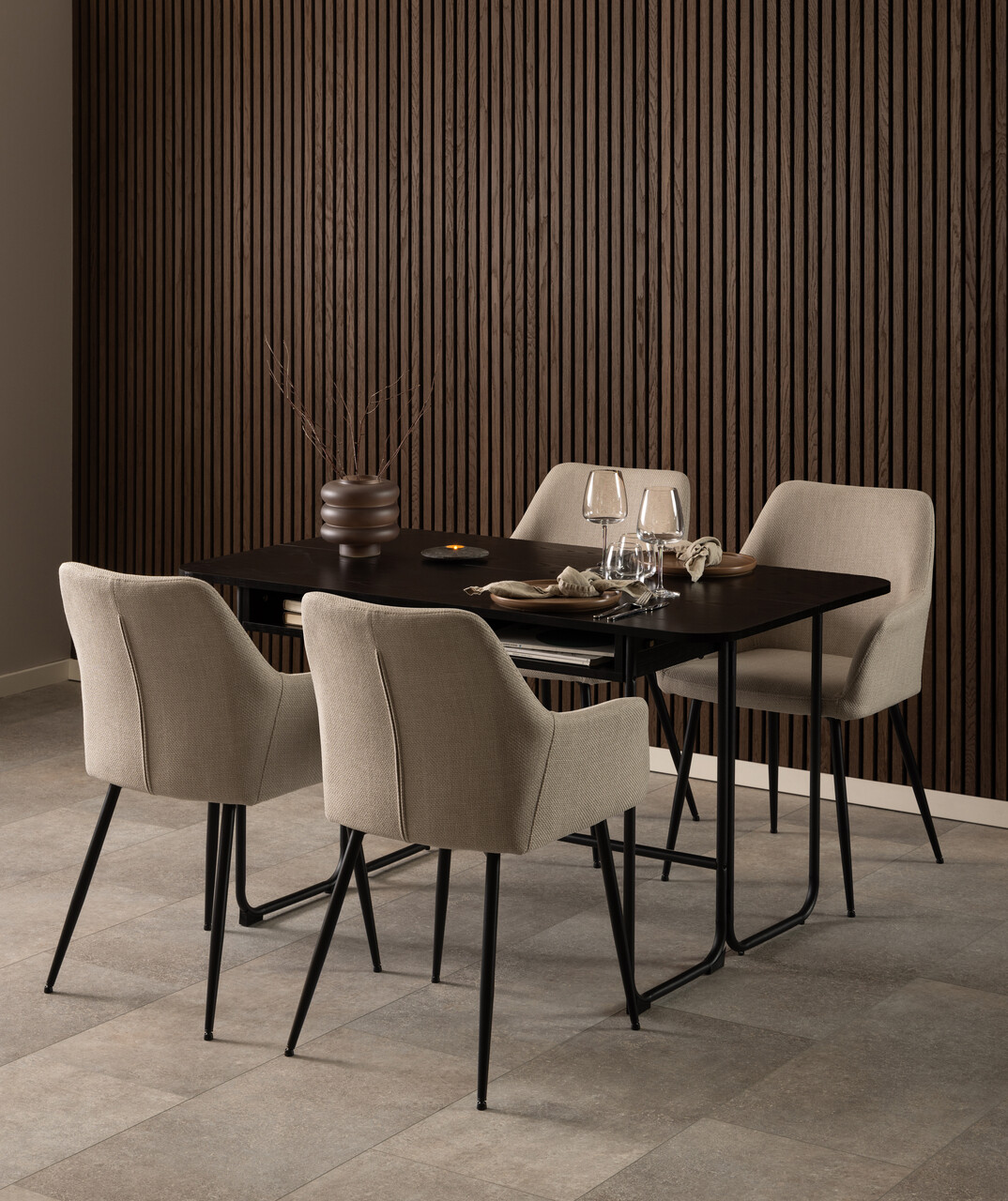 Scaun Lizzy, Actona, 59x59x85 cm, tesatura structurata/otel, bej - view 10