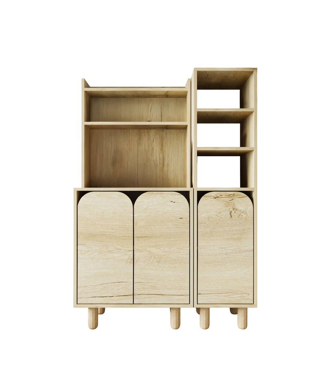 Dulap multifunctional, Hanah Home, Parma 3, 105x155x40 cm, PAL, Maro - view 4