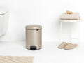 Cos de gunoi cu pedala, Brabantia, NewIcon Metallic Gold, 5 L, 27.2x20.5x29.1 cm, otel, auriu