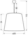 Lustra Tiger, Candellux, 26 x 100 cm, 1 x E27, 60W, auriu