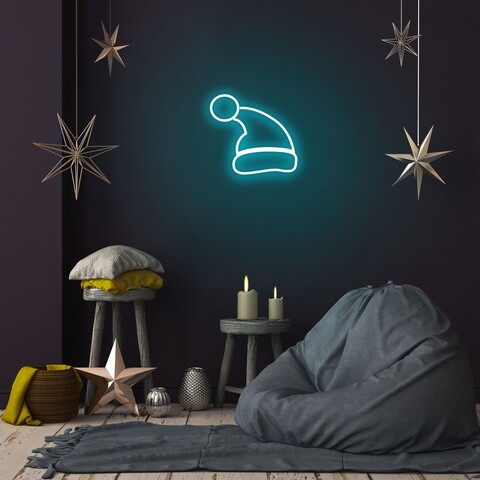 Lampa de perete Santa Claus, Neon Graph, 28x26x2 cm, albastru Decoratiuni si ornamente