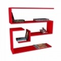 Raft pentru perete, Wooden Art, Confier Red, 90x87x22 cm