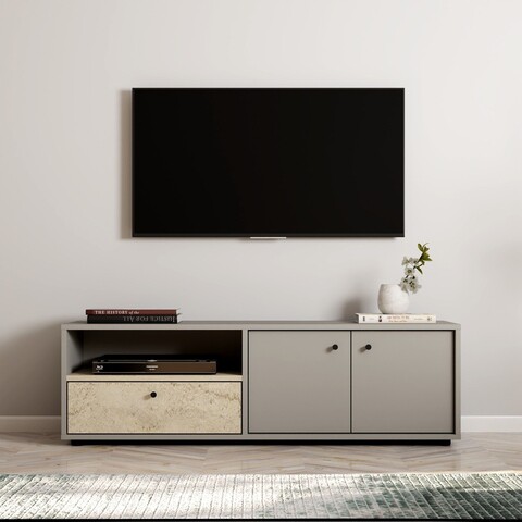 Comoda TV, Inarch, Pao, Gri / Travertin