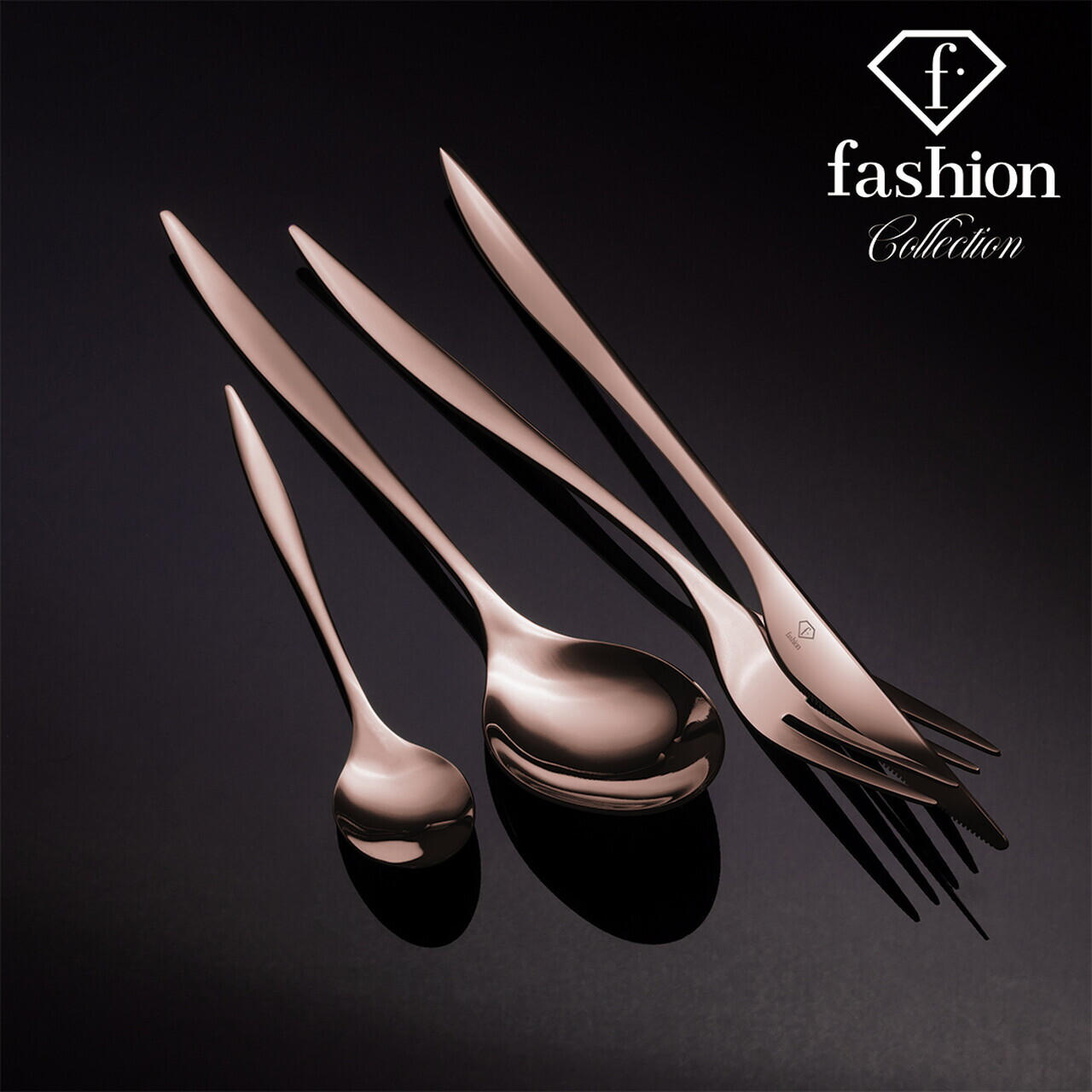 Set tacamuri pentru 6 persoane, 24 piese, Fashion TV, inox, auriu roz - view 3