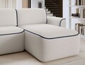 Coltar dreapta 4 locuri ELTAP, Ume, 287x190x88 cm, lemn/poliester, alb/albastru inchis