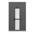 Dulap pentru haine, Minerva, Minar 235, 135x235x52 cm, PAL, Antracit/Alb