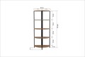 Corp biblioteca, Sapphire, Mona Rafix, 66x155x34 cm, PAL, Pin Atlantic / Negru