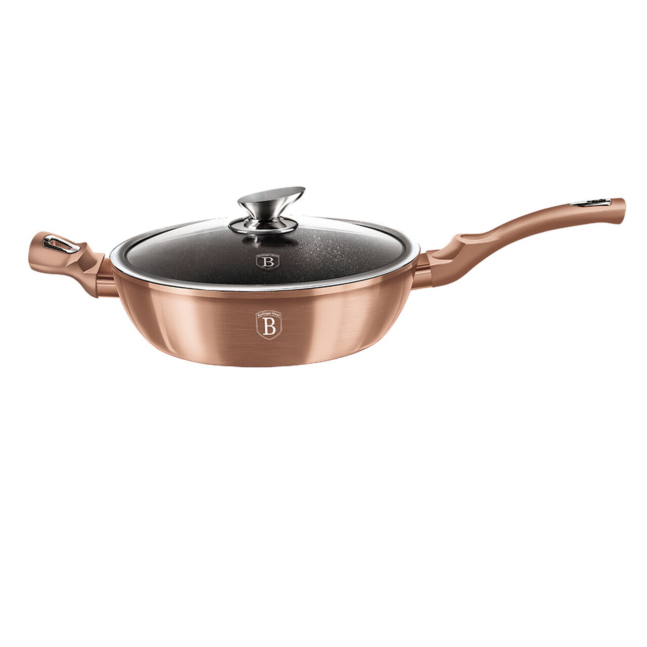 Tigaie adanca cu capac Berlinger Haus, Rose Gold, 28 cm, 3.8 L, aluminiu forjat, roz - imagine 6