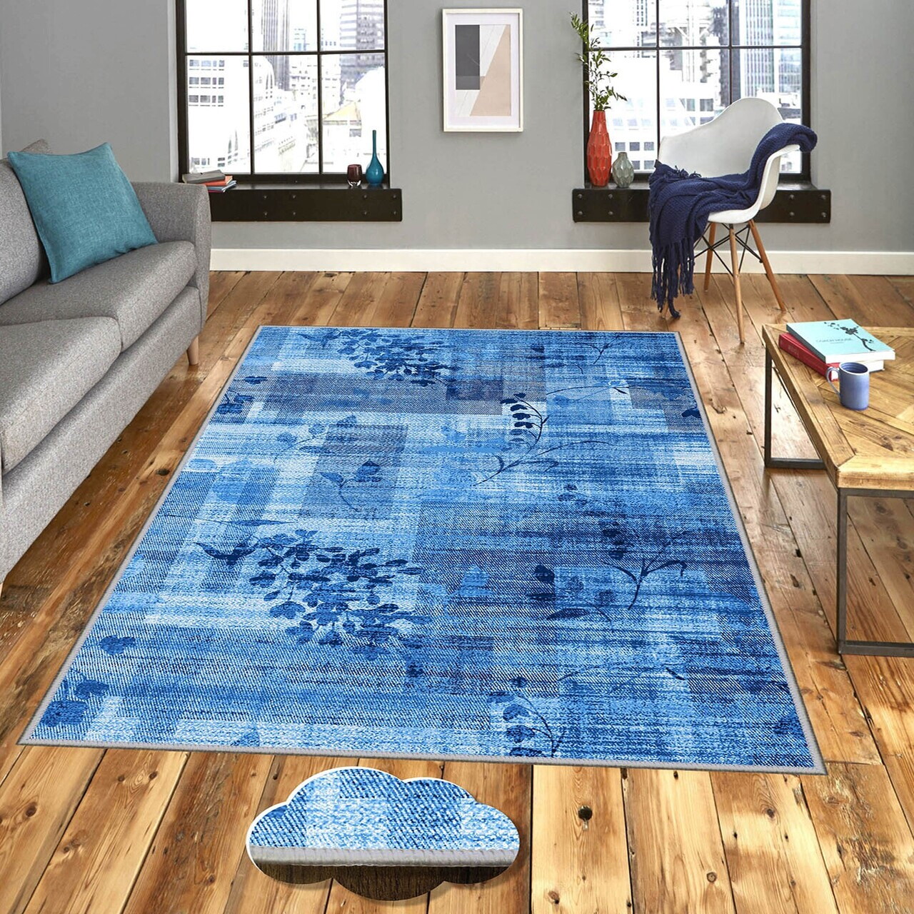 Covor Eexfab711 80x200 cm Poliester Multicolor
