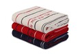 Set 3 prosoape de maini 407, Beverly Hills Polo Club, 50x90 cm, bumbac, alb/albastru inchis/rosu