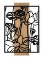 Decoratiune de perete Lotus, Mauro Ferretti, 60x90 cm, fier/MDF, negru/maro