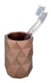 Suport pentru periute si pasta de dinti, Wenko, Lanciano,7.5 x 11 x 7.5 cm, polirasina, maro