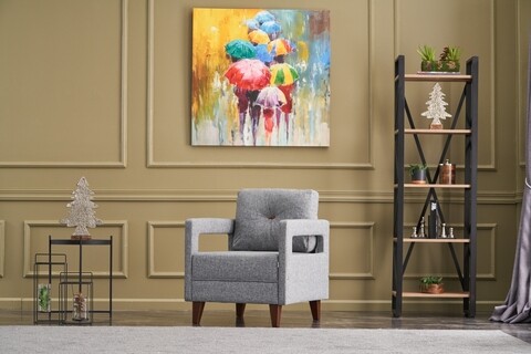 Fotoliu comfort, balcab home, 80x80x70 cm, lemn, gri