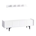 Comoda TV, Emerald, Kastra, 150x57x40 cm, Alb
