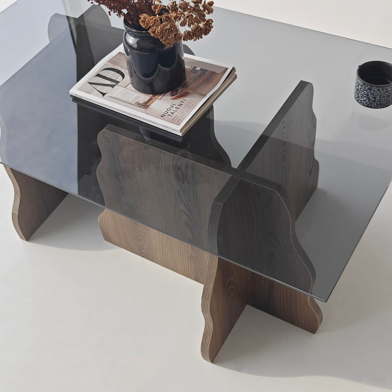 Masuta de cafea, Hanah Home, Canyon, 105x40x65 cm, Nuc / Fume - view 6