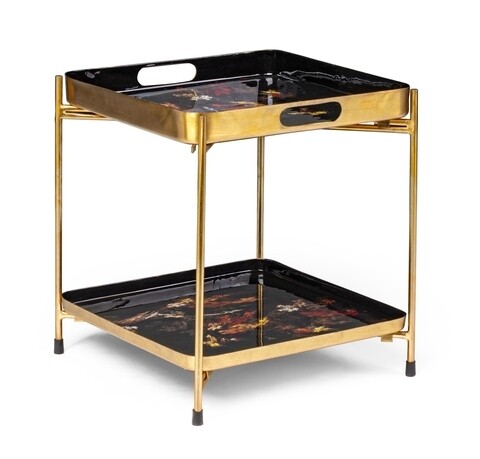 Masuta de cafea desur, bizzotto, 49.5 x 49.5 x 46 cm, otel/blat cu finisaj emailat