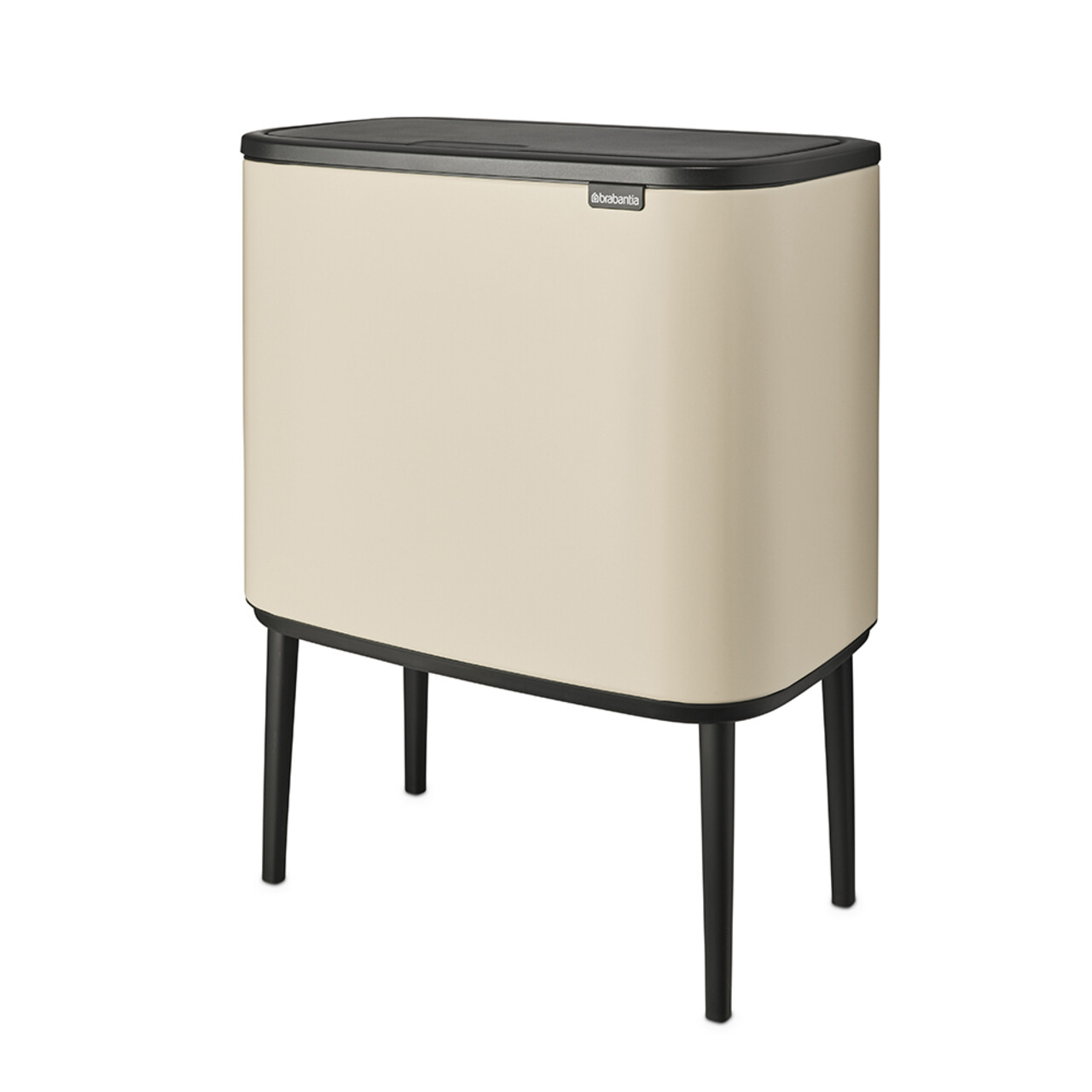 Cos de gunoi cu soft touch, Brabantia, Bo Touch, 3x11 L, 31.2x54x68 cm, otel, bej - 2 | YEO