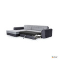 Coltar extensibil stanga 4 locuri, ELTAP, Sorento, 296x194x78 cm, lemn/poliester, gri deschis/gri inchis