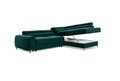 Coltar extensibil dreapta 4 locuri, ELTAP, Lau-35, Laurence, 278x205x92 cm, lemn/poliester, verde