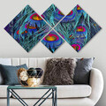 Set 4 tablouri decorative, 4MDF142339279, MDF, Imprimat UV, Multicolor