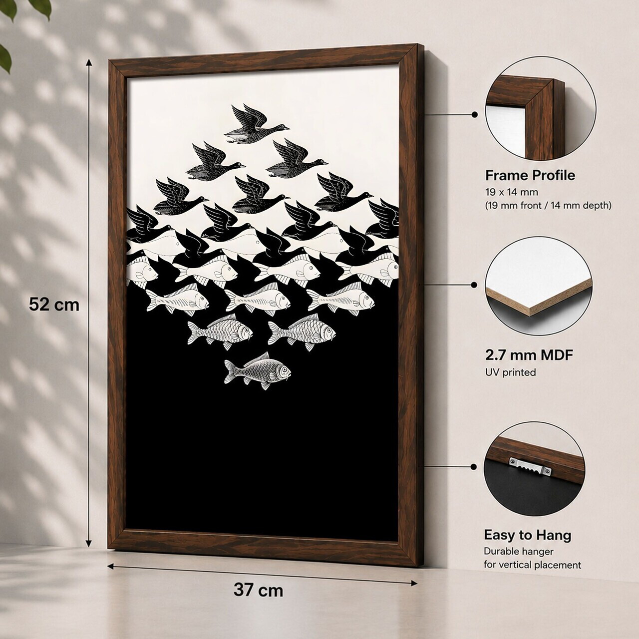 Tablou decorativ, 3752KACT-048, Fundal: 100% MDF (Grosime: 2,7 mm) Vopsire: Imprimare UV, Multicolor — imaginea 2