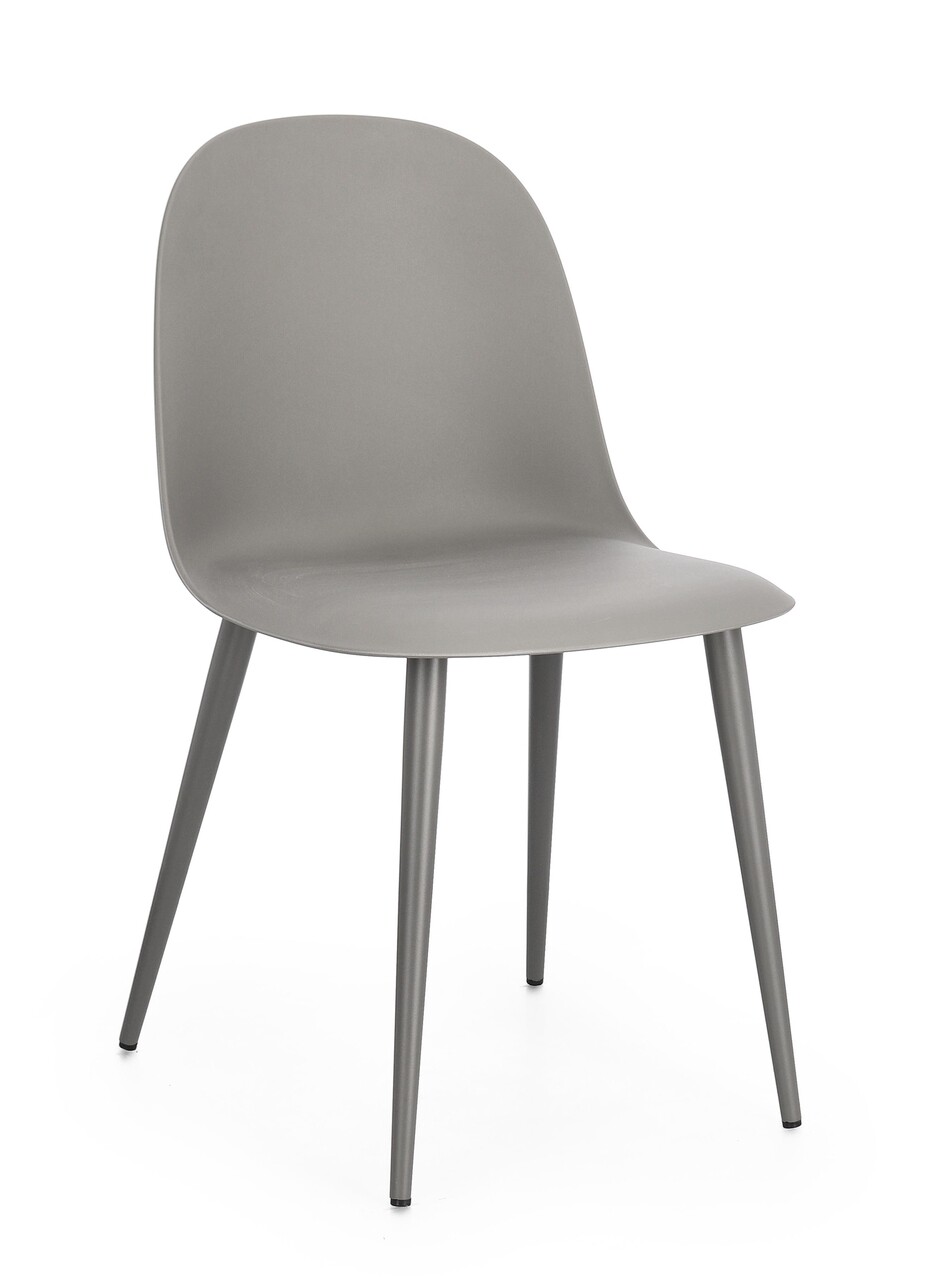 Scaun Ella, Bizzotto, 45x51.5x80.5 cm, polipropilena/otel, gri