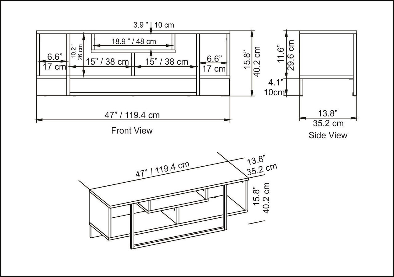 Comoda TV, Retricy, Asal 120, 120x35.2x40.2 Cm, PAL, Alb/Auriu