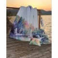 Lenjerie de pat dubla Heron, Aglika, 3 piese, 200 x 220 cm, 100% bumbac, multicolora