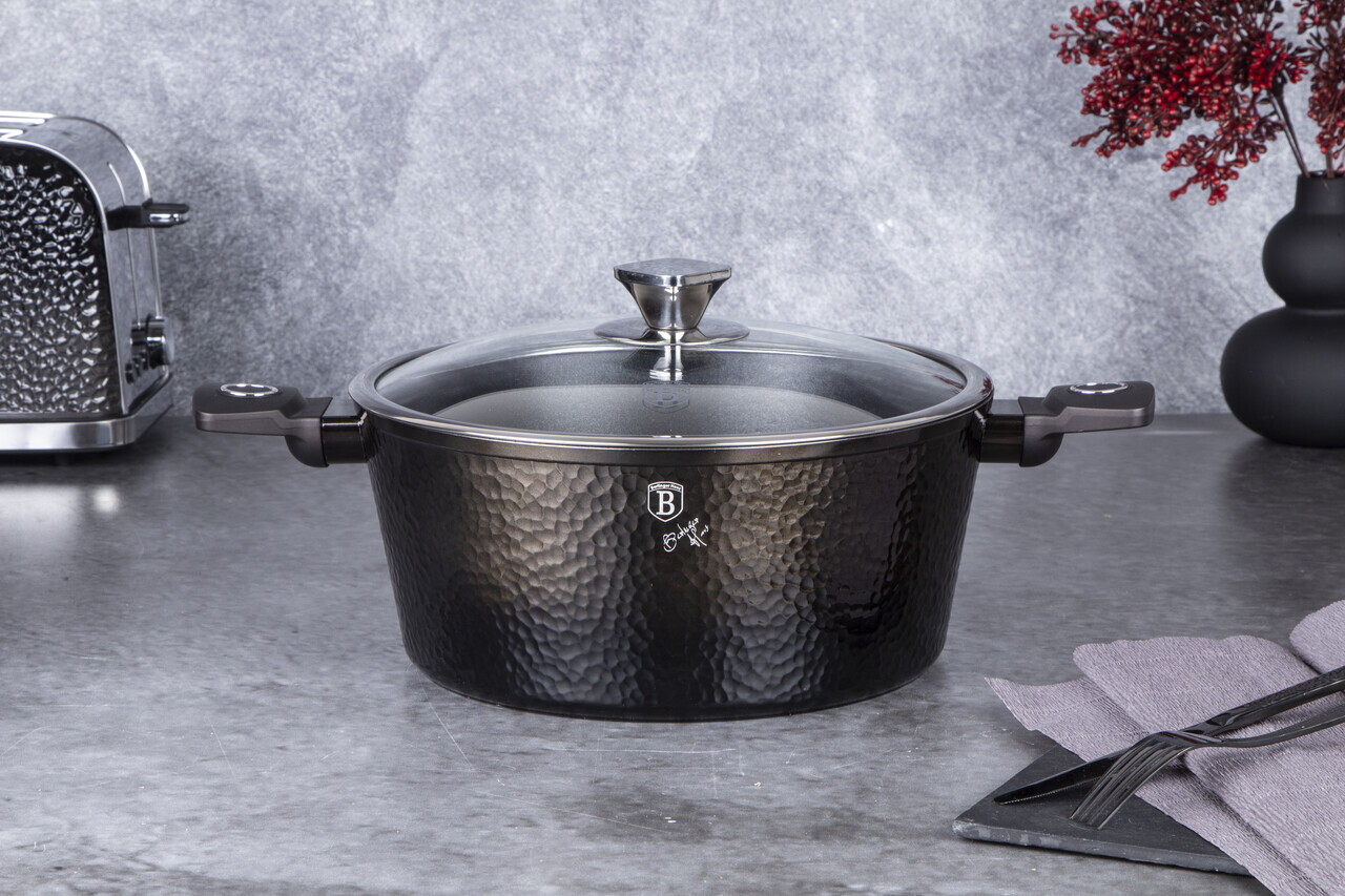 Oala cu capac Berlinger Haus, Primal Gloss, 28 cm, 6.1 L, aluminiu forjat, negru - imagine 4