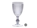 Set 6 pahare cu picior, Diamond, Excelsa, 390 ml, plastic, argintiu