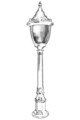 Lampadar de exterior, Avonni, 685AVN1240, Plastic ABS, Negru