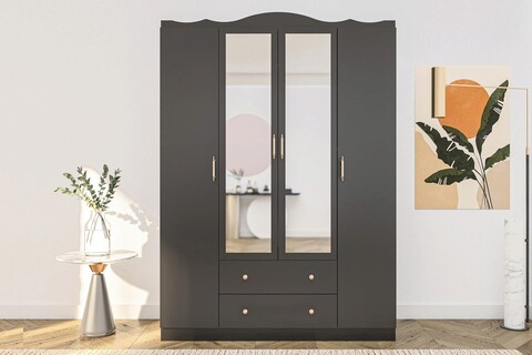 Dulap pentru haine, Glenevis, Lavinia 024, 140x186x50 cm, Antracit 024 imagine 2022