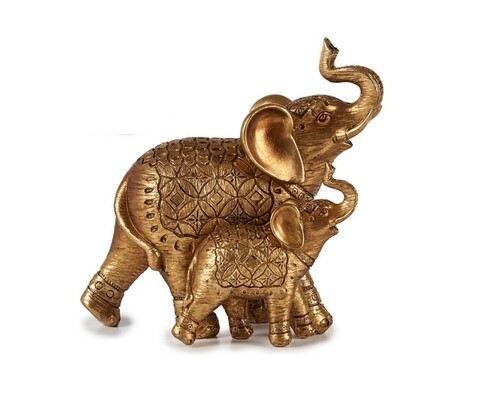 Decoratiune Elephant, Gift Decor, 21.5 x 11 x 20.5 cm, polirasina, auriu