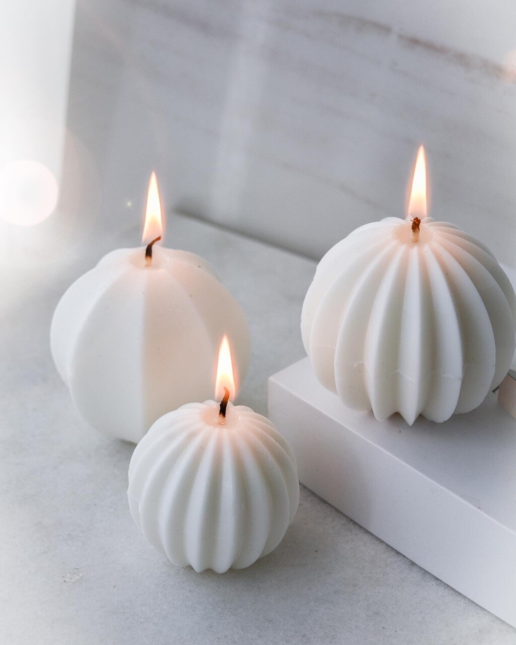 Set de lumanari, Ers1257, Alb - imagine 2