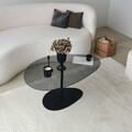 Masuta de cafea, Neostill, Porto, 90x40x60 cm, Sticla temperata, Gri închis/negru