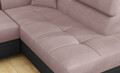 Coltar extensibil dreapta 4 locuri, ELTAP, Anton, 272x203x85 cm, lemn/poliester, roz/negru